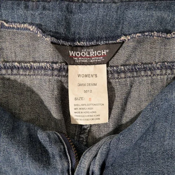 Vintage WOOLRICH Size 8 Denim A-Line Skirt Zip Button Front with Pockets - Picture 4 of 4